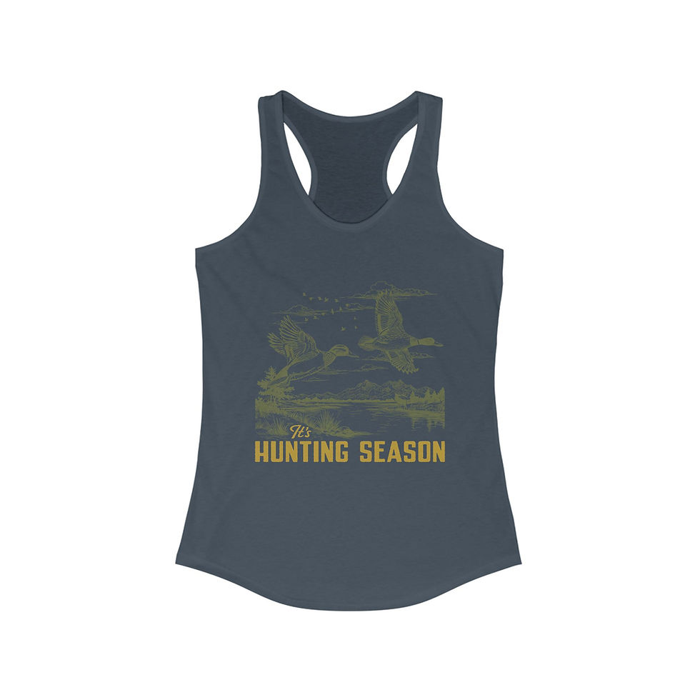 Thumbnail: "It's Hunting Season" Women's Ideal Racerback Tank (Yellow)