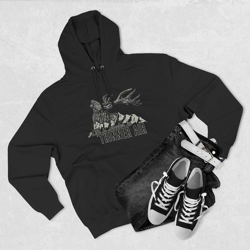 Thumbnail: "Life is Sweeter in Thinner Air" Unisex Premium Pullover Hoodie (White)