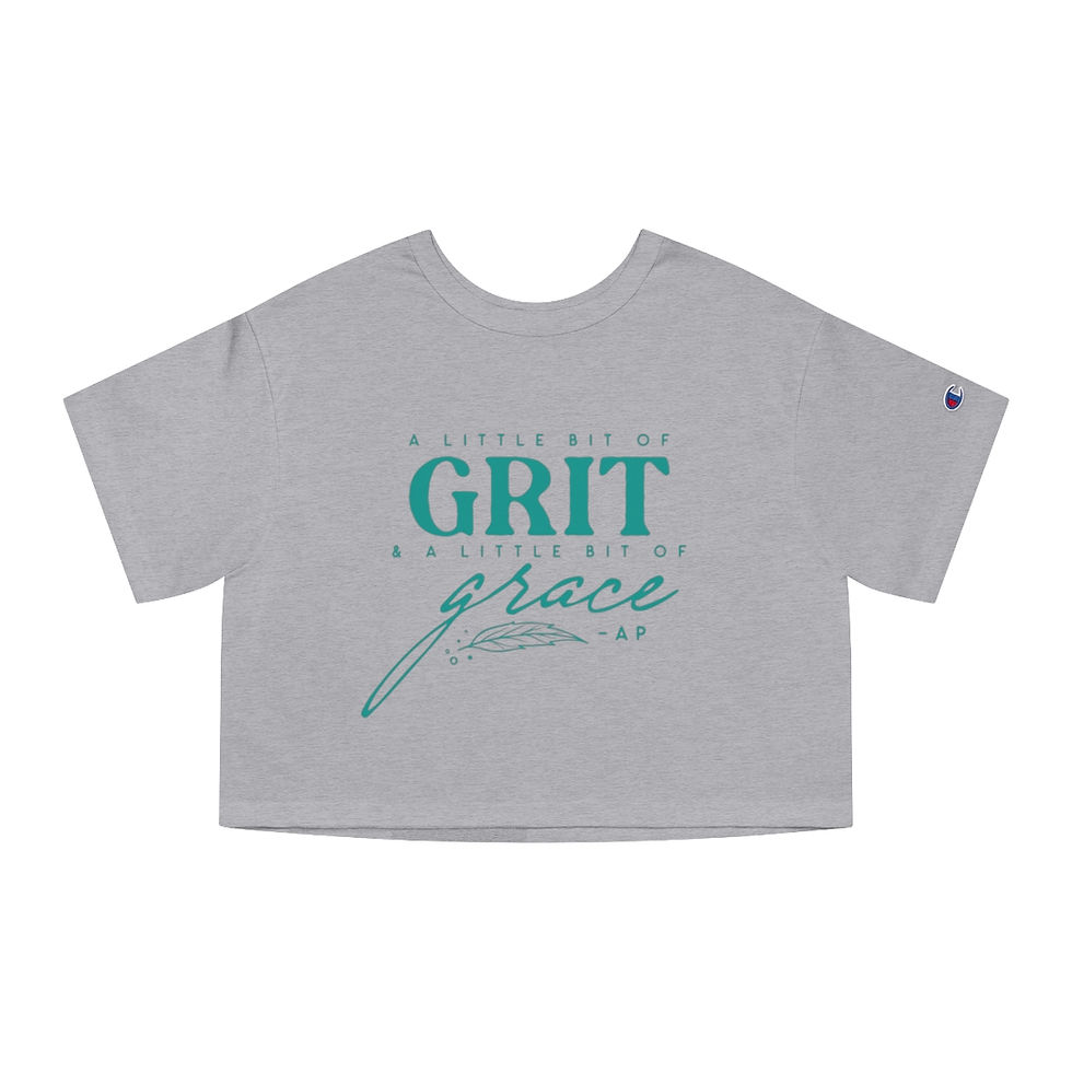 Thumbnail: "A Little Bit of Grit & A Little Bit of Grace" Cropped T-Shirt (Turquoise)