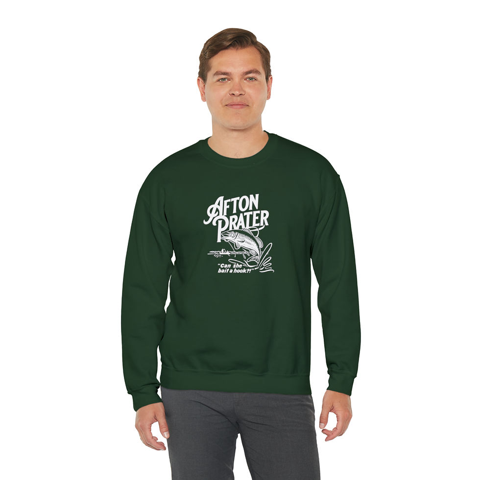 Thumbnail: "Can She Bait a Hook?" Unisex Heavy Blend™ Crewneck Sweatshirt With Logo