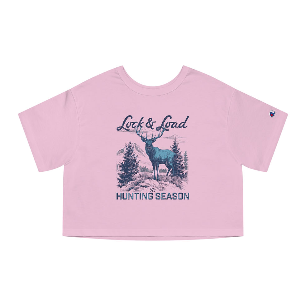Thumbnail: "Lock & Load- It's Hunting Season" Champion Heritage Cropped T-Shirt