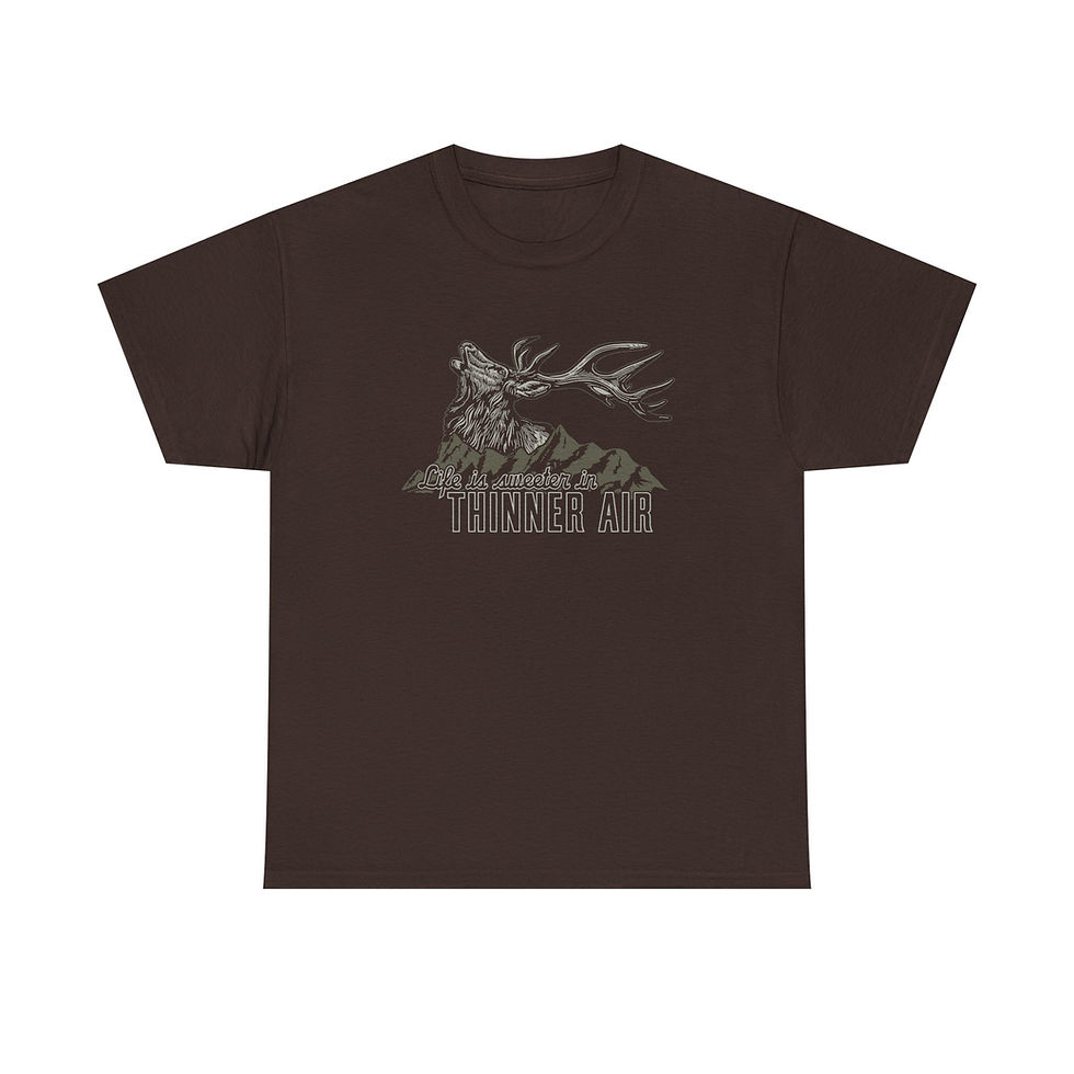 Thumbnail: "Life is Sweeter in Thinner Air" Unisex Heavy Cotton Tee (White & Grey)