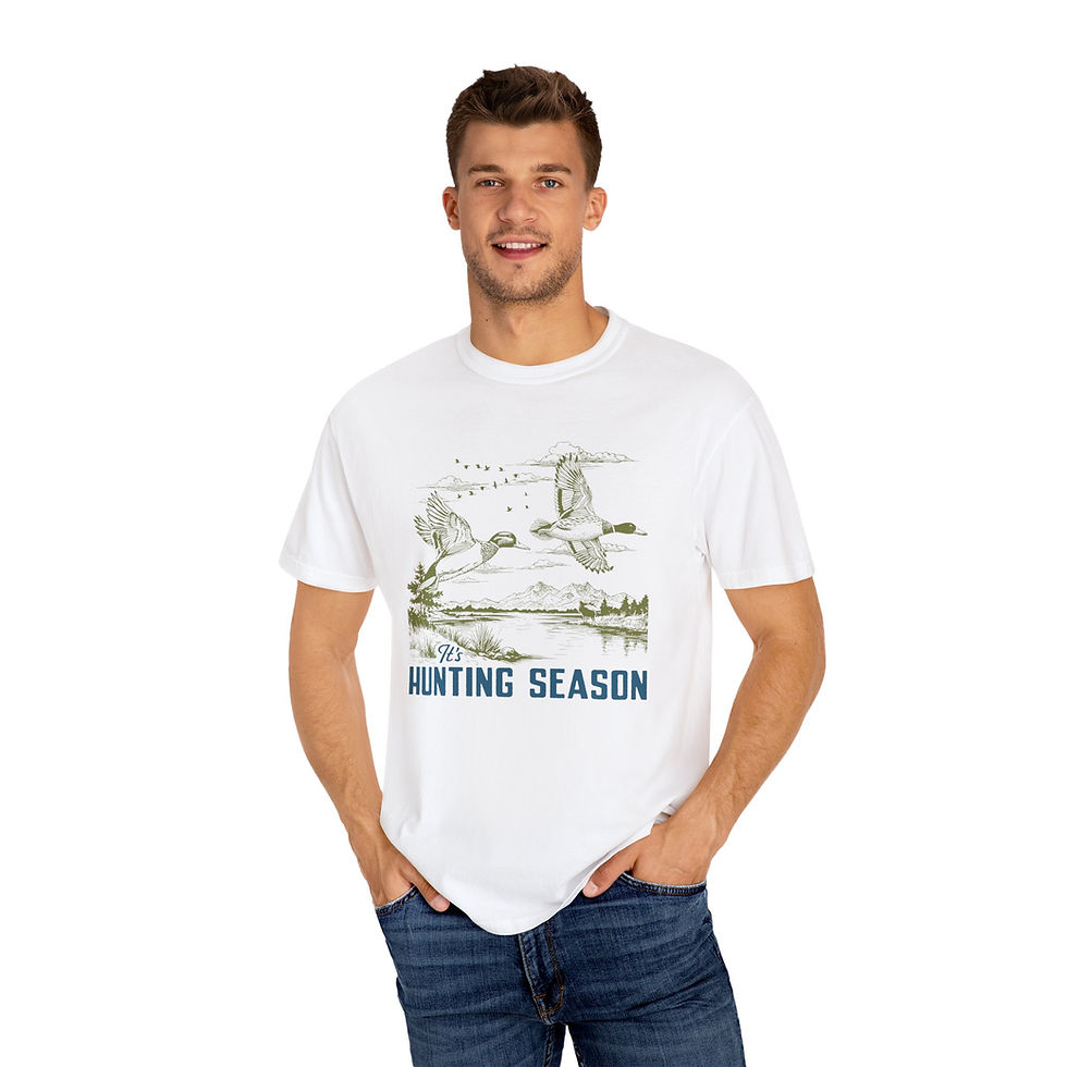 Thumbnail: "It's Hunting Season" Garment-Dyed T-shirt (Blue)