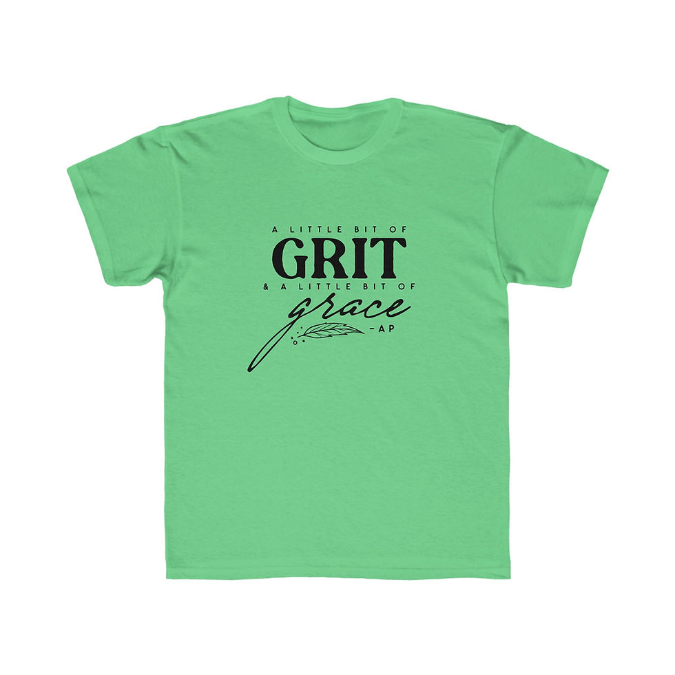 Thumbnail: "A Little Bit of Grit & A Little Bit of Grace" Kids Regular Fit Tee (Black)