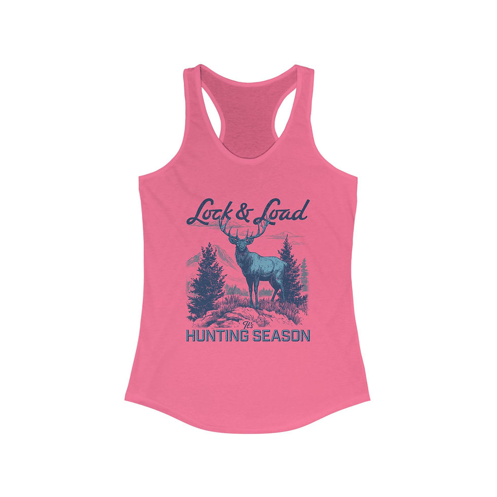 Thumbnail: "Lock & Load- It's Hunting Season" Women's Ideal Racerback Tank