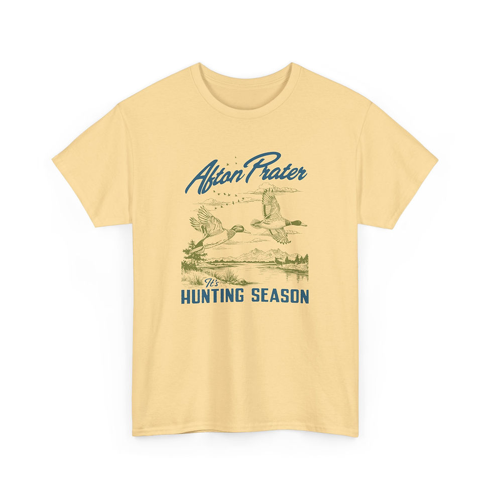 Thumbnail: "It's Hunting Season" With Logo Unisex Heavy Cotton Tee (Blue)