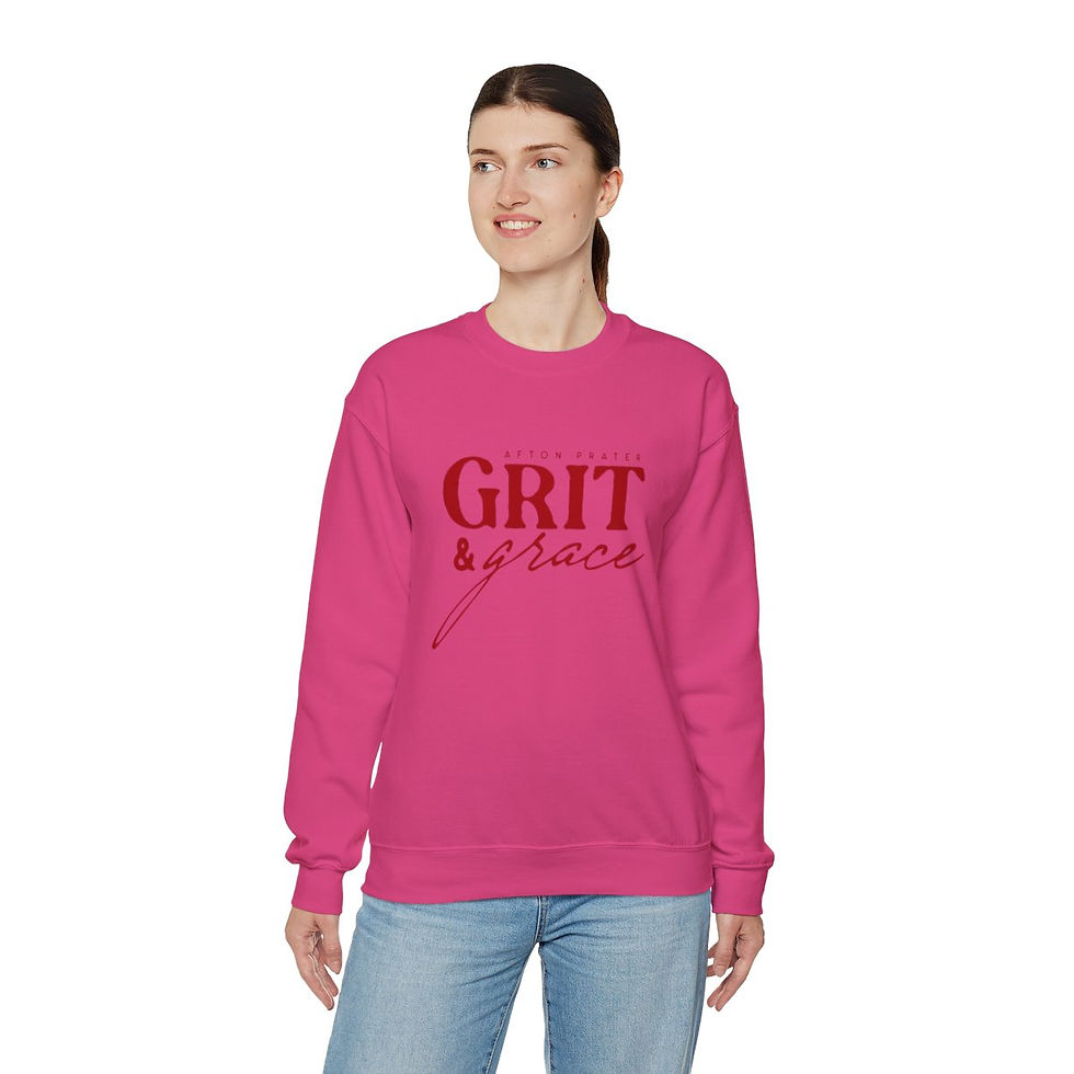 Thumbnail: "Grit & Grace" Unisex Heavy Blend™ Crewneck Sweatshirt (Red)