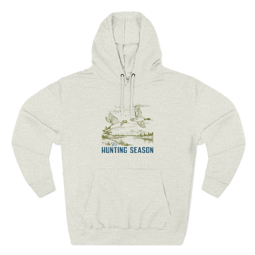 Thumbnail: "It's Hunting Season" Unisex Premium Pullover Hoodie (Blue)