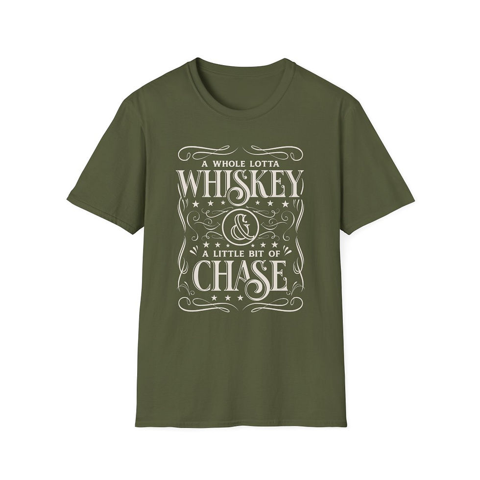 Thumbnail: "A Whole Lotta Whiskey & A Little Bit of Chase" Unisex Softstyle T-Shirt (Cream)
