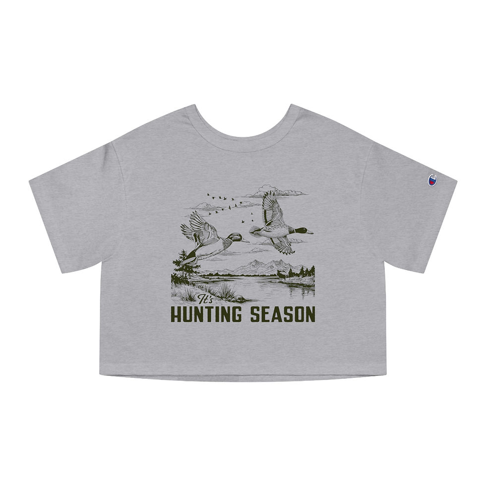 Thumbnail: "It's Hunting Season" Champion Heritage Cropped T-Shirt (Black)