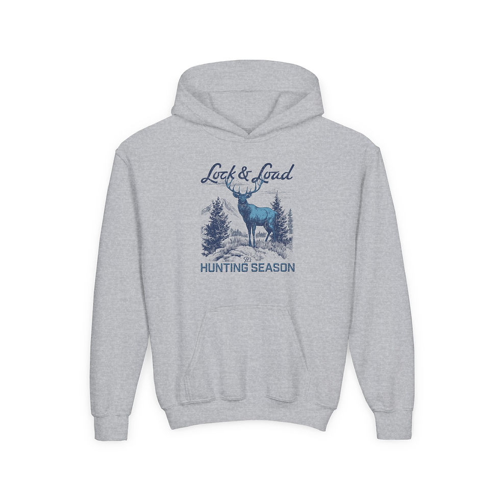 "Lock & Load- It's Hunting Season" Youth Heavy Blend Hoodie