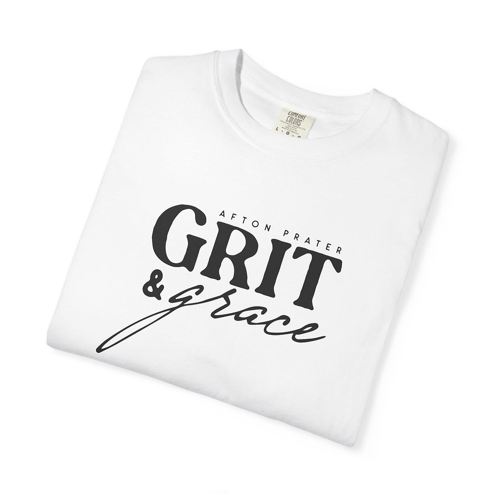 Thumbnail: "Grit and Grace" Garment-Dyed T-shirt (Black)