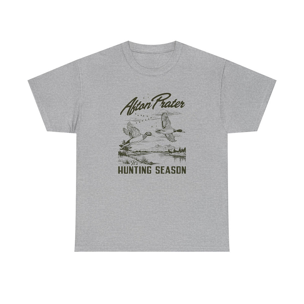 Thumbnail: "It's Hunting Season" With Logo Unisex Heavy Cotton Tee (Black)