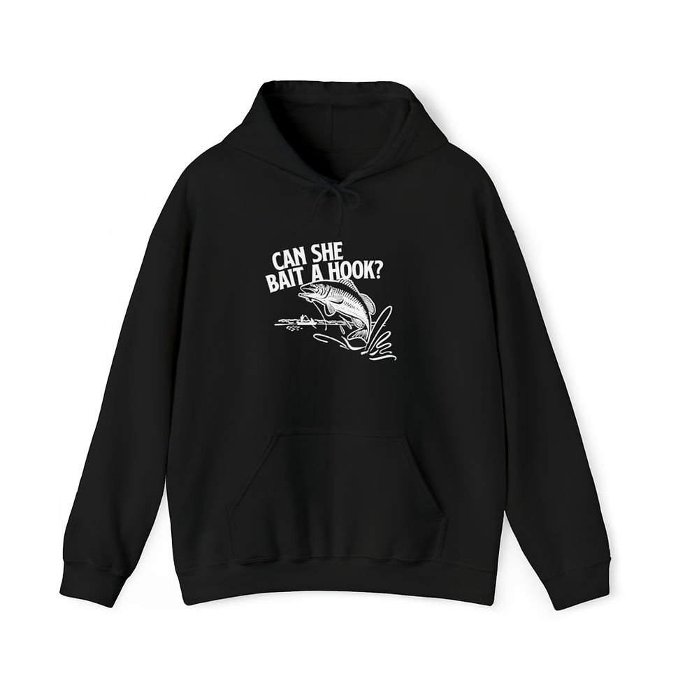 Thumbnail: "Can She Bait a Hook?" Unisex Heavy Blend™ Hooded Sweatshirt