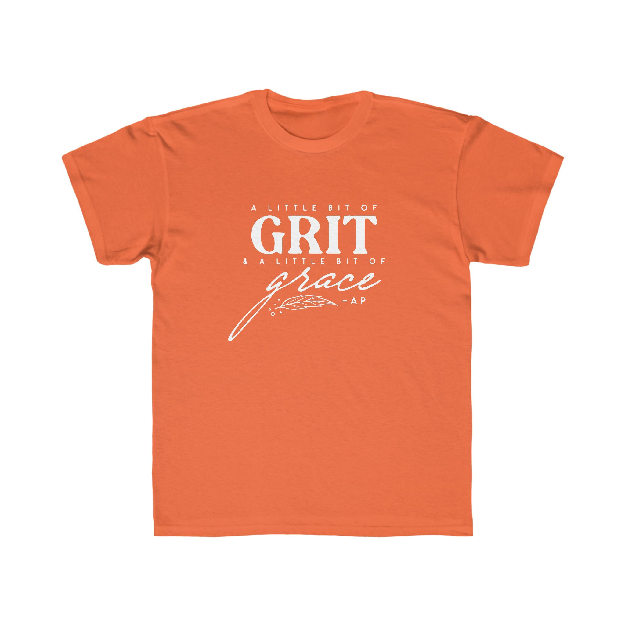 "A Little Bit of Grit & A Little Bit of Grace" Kids Regular Fit Tee (White)