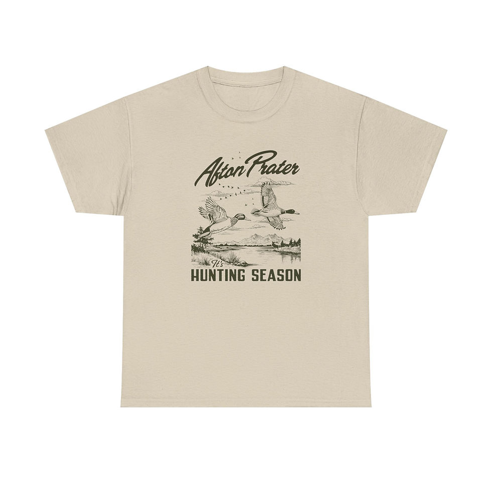 Thumbnail: "It's Hunting Season" With Logo Unisex Heavy Cotton Tee (Black)