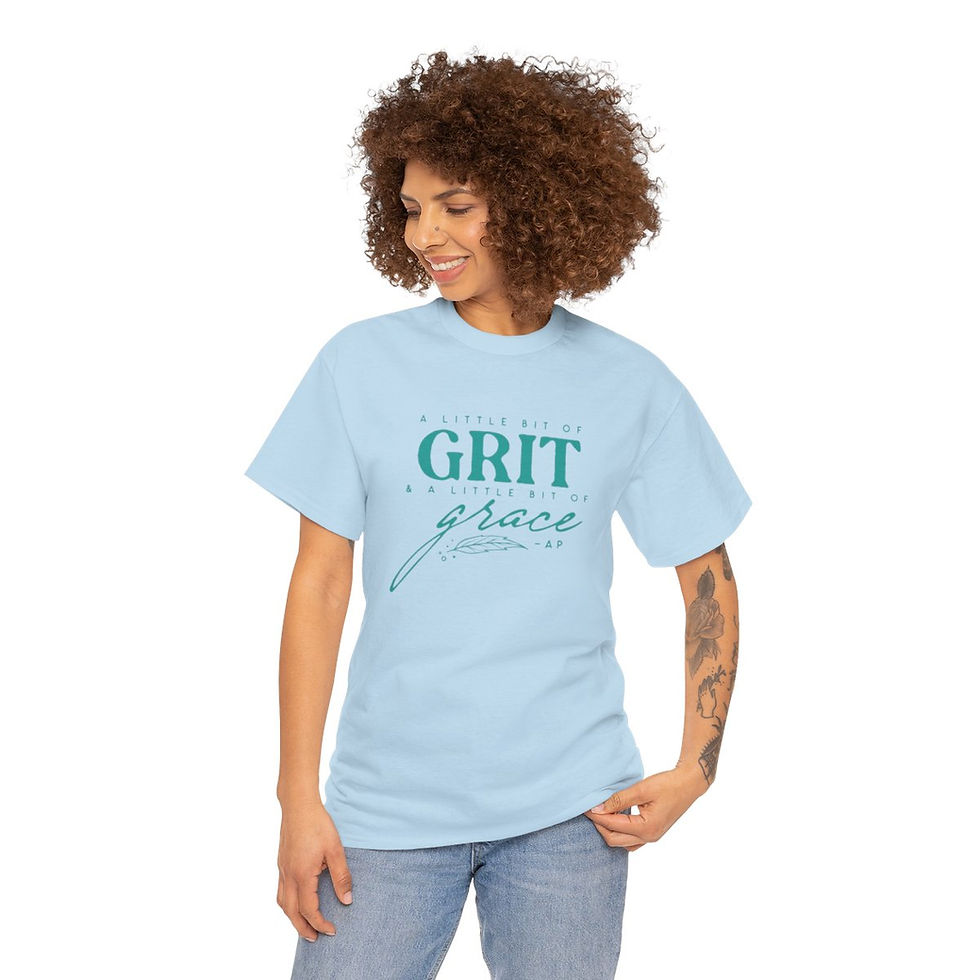 Thumbnail: "A Little Bit of Grit & A Little Bit of Grace" Heavy Cotton Tee (Turquoise)