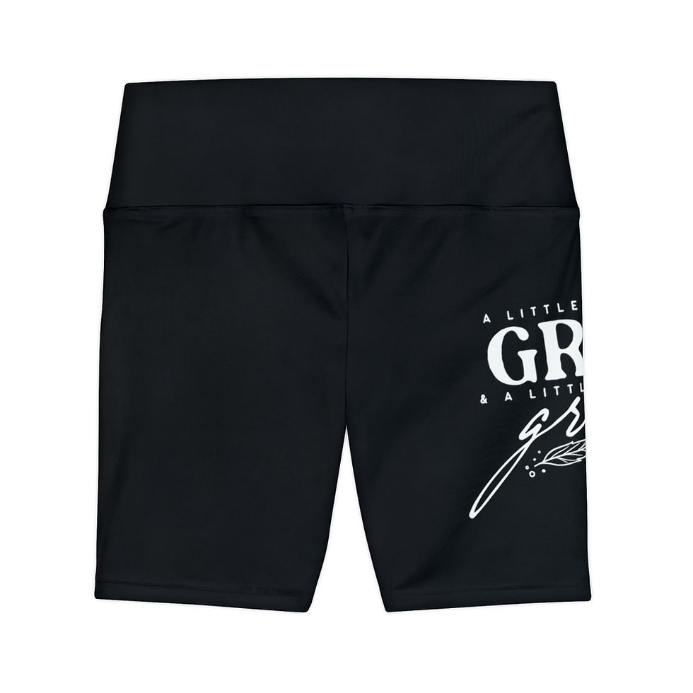 Thumbnail: "A Little Bit of Grit, A Little Bit of Grace" Women's Workout Shorts (White)