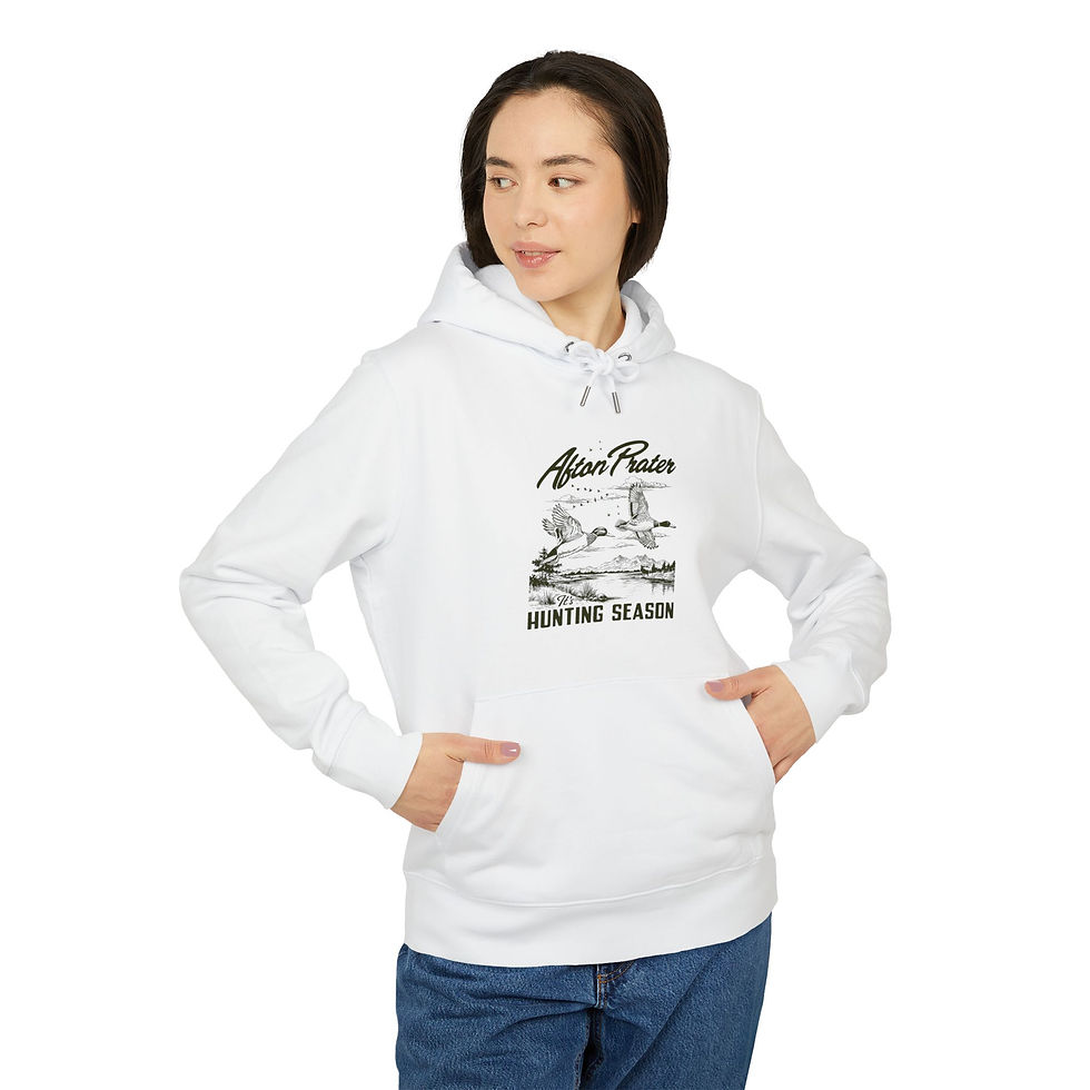 Thumbnail: "It's Hunting Season" With Logo Unisex Cruiser Hoodie (Black)