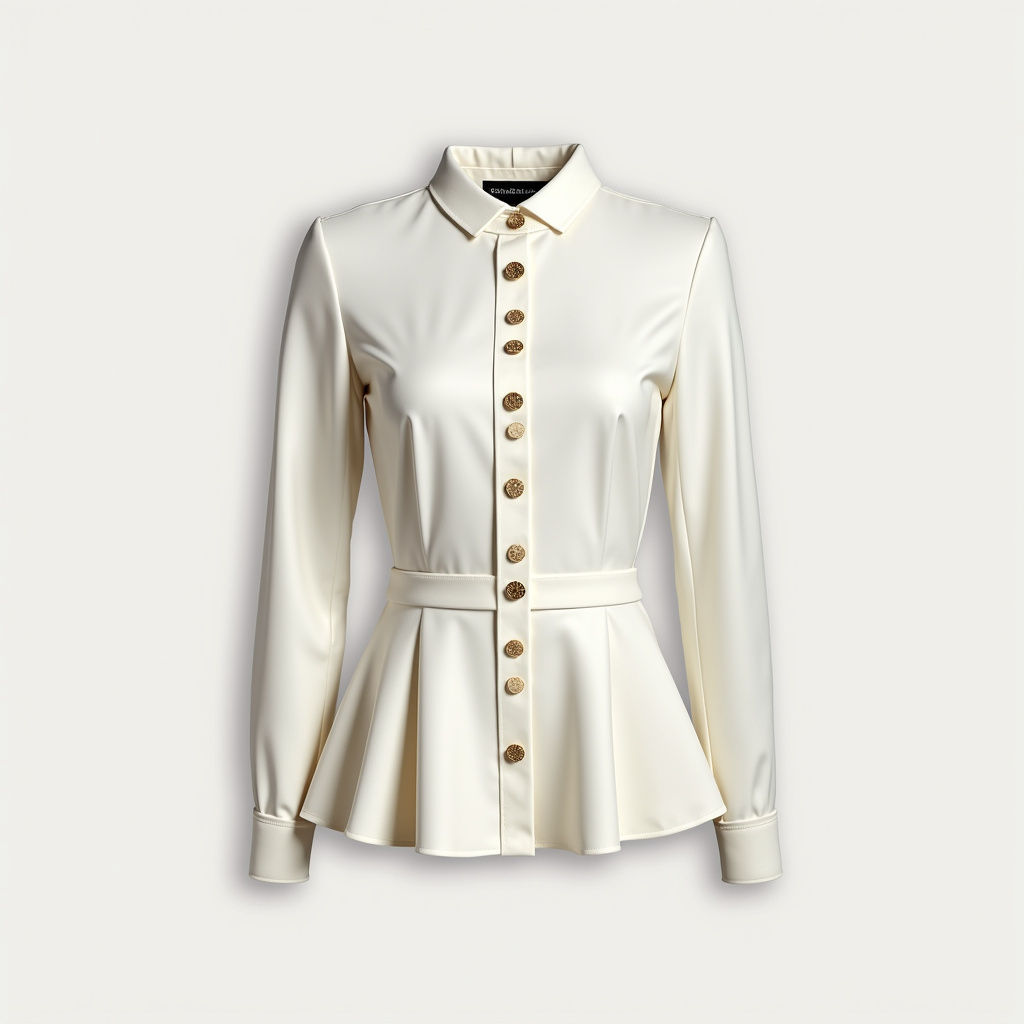Buttoned Peplum Blouse