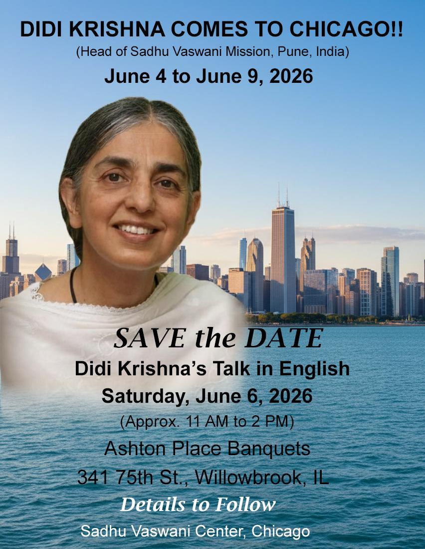 Inspirational talk in English by Didi Krishna in Chicago