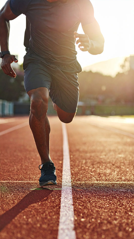 man running on a track