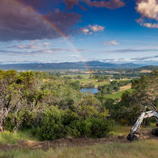Rainbow over a fresh cut trail | Trailscape
