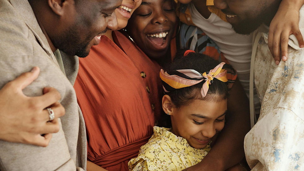 A family bonding together.