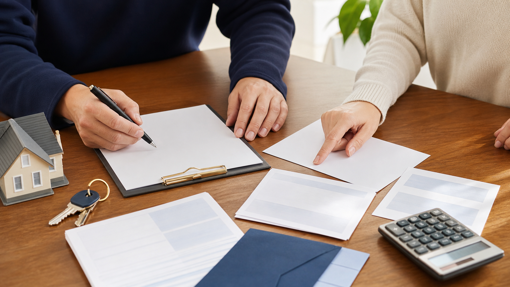 Borrower and donor organizing gift fund documents before transferring money