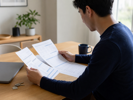 Homebuyer reviewing cash needed for a home purchase