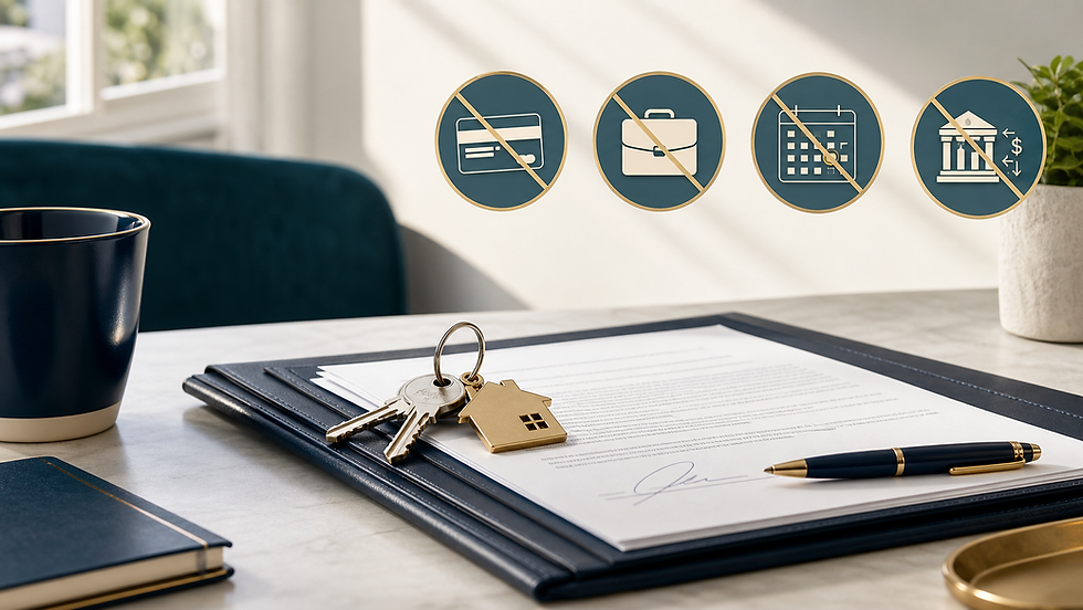 House keys and mortgage documents representing changes to avoid before closing