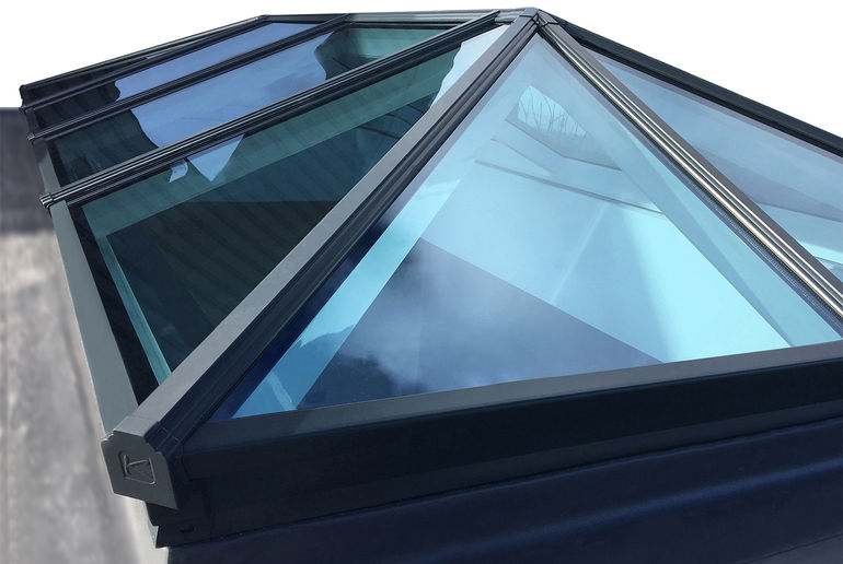 Modern Aluminium Roof Lantern with minimal frame from www.glasshousearchitecture.co.uk