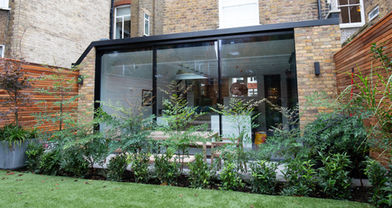 Slim Frame Sliding Doors on a modern extension from www.glasshousearchitecture.co.uk