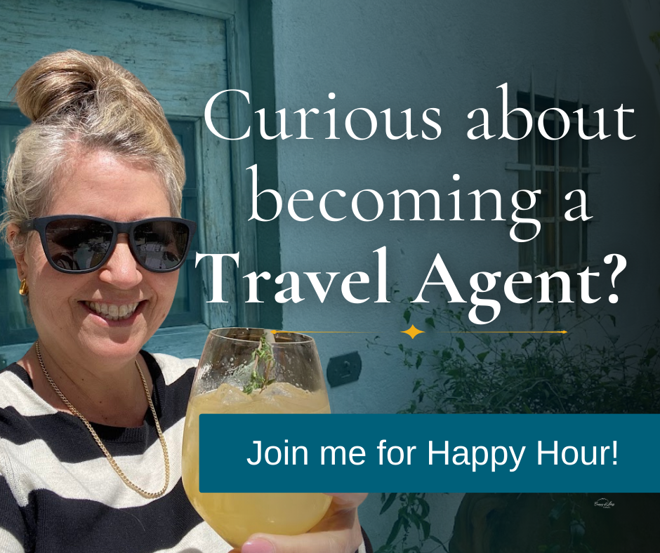 Virtual happy hour event for people interested in becoming a travel agent with honest Q&A session