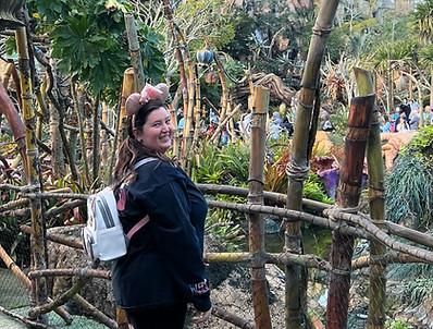 Hannah Sparrow enjoys a day at Animal Kingdom at Disney World. 