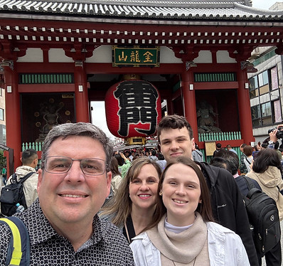 Jodi Wooten and her family visiting Sensō-ji Temple during a trip to Tokyo, Japan.