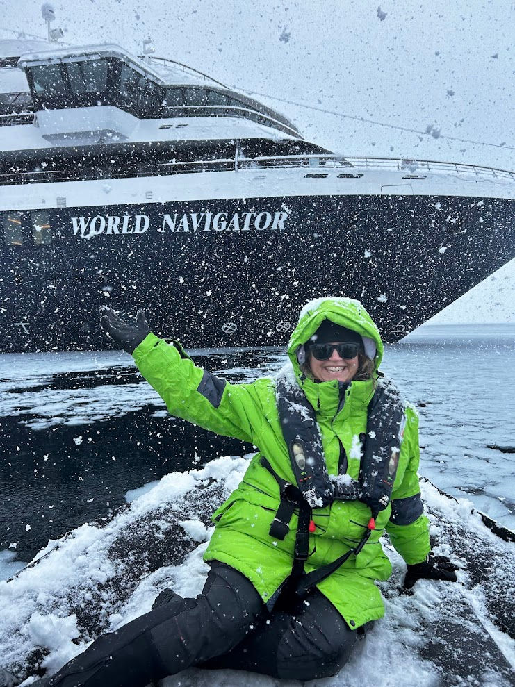 Travel agent enjoying a destination after building a successful travel business