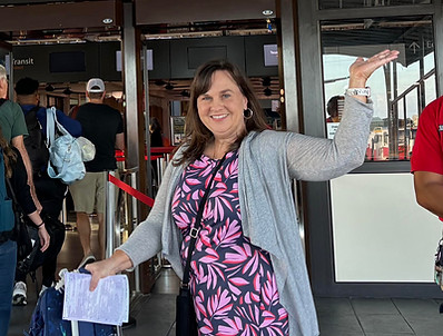 Jodi Wooten and her family arriving at Tahiti–Faa'a International Airport in French Polynesia.