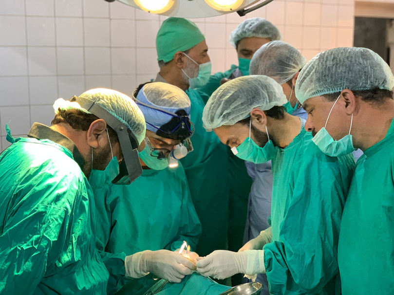 Dr Omar Hussain in surgery 