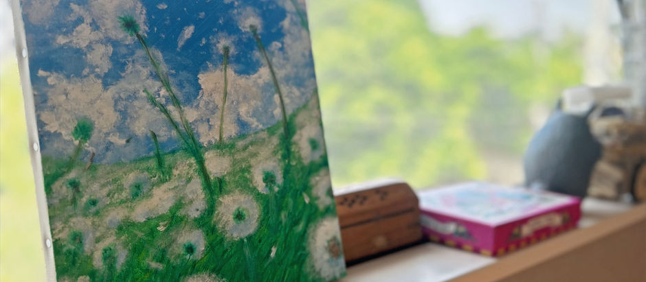 たんぽぽの綿毛たち、自分らしく風に舞う――絵に込めた物語
