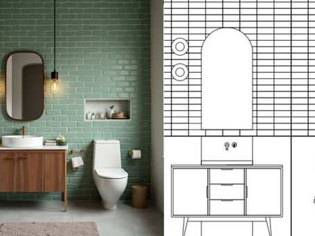 שרטוט חזית לפני הפקת הדמיה אדריכלית עם AI