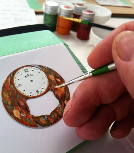 Hand painting in progress "Autumn"