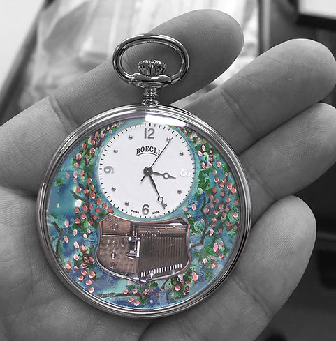 Hand painted "Sping" dial for BOEGLI Watches