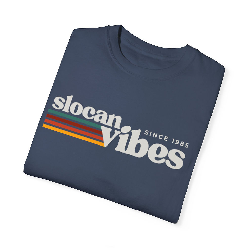 Thumbnail: Slocan Vibes Unisex Garment-Dyed T-Shirt - Retro Vibes Tee