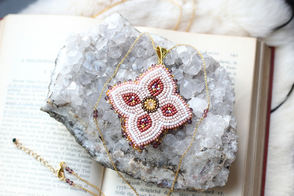 Thumbnail: Inner Bloom OOAK Beaded Pendant Necklace