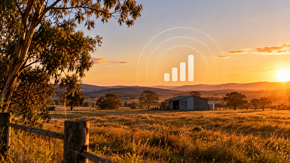 Rural Australian property illustrating remote mobile network coverage