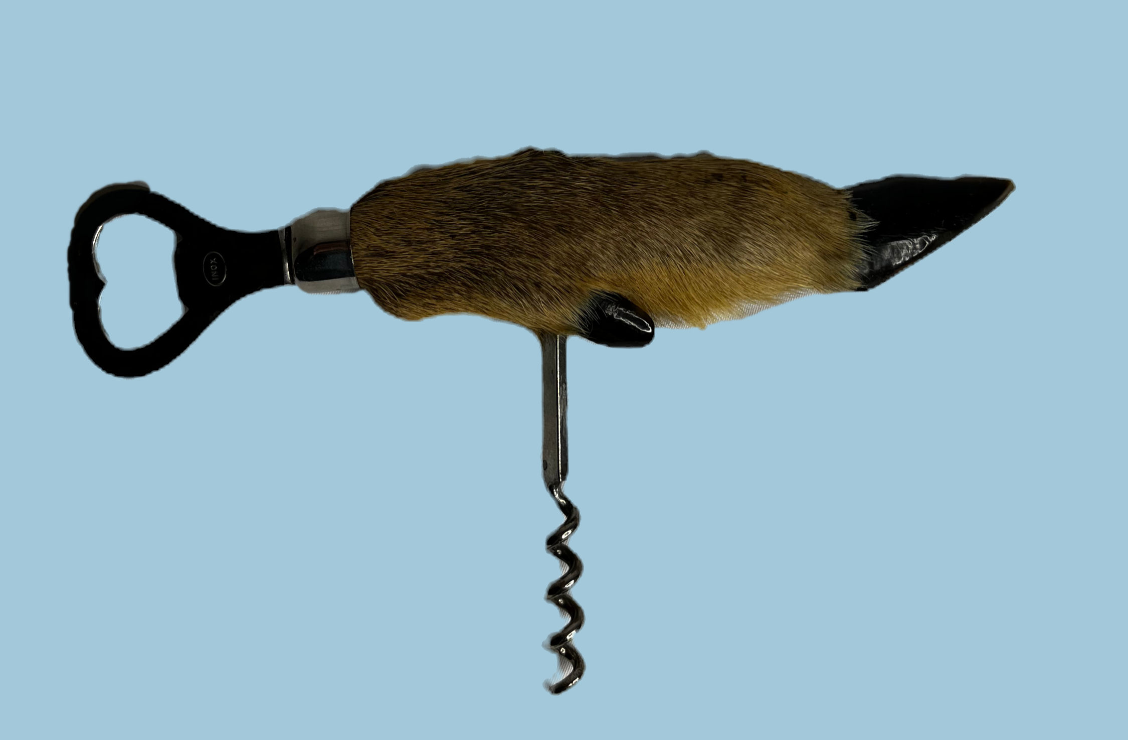 Tire‑bouchon vintage en taxidermie, pied de cerf