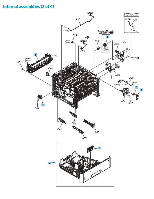 Part Diagrams HP M501 M506 M527 Printer Laser Printer