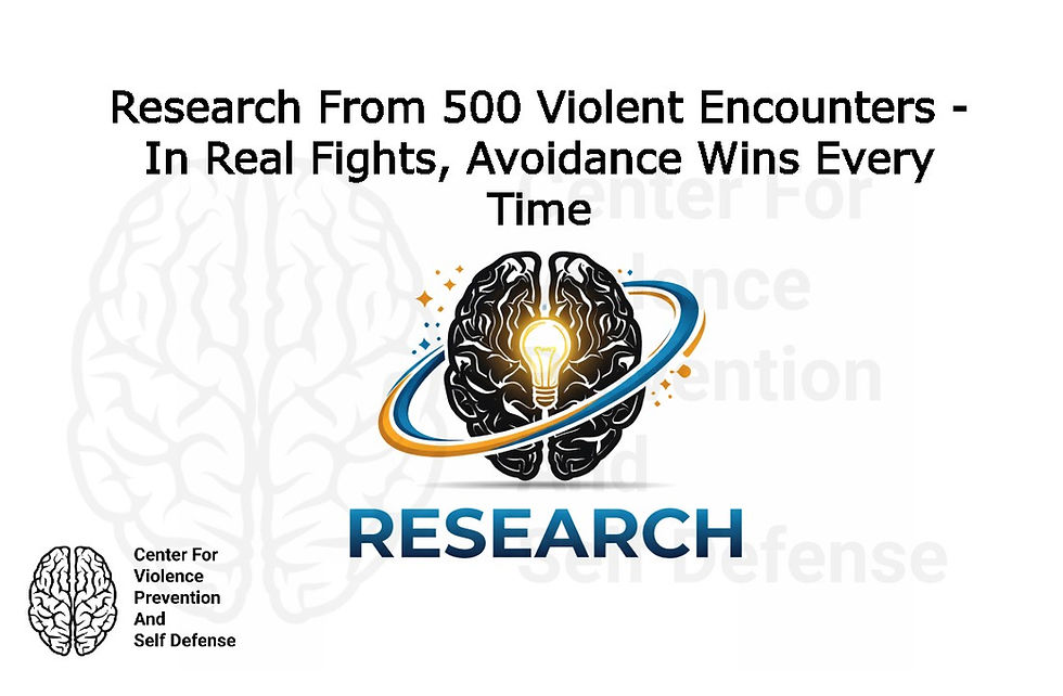 Research From 500 Violent Encounters - In Real Fights, Avoidance Wins Every Time