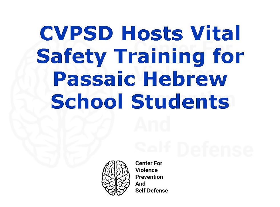 CVPSD Hosts Vital Self Defense Training for Passaic NJ Hebrew School Students